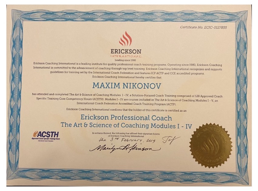 Erickson Professional Coach